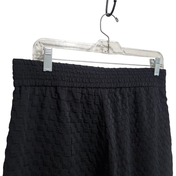 EUC UMGEE WIDE LEG PULL ON TEXTURED BLACK PANTS TROUSERS SZ L - Picture 6 of 8